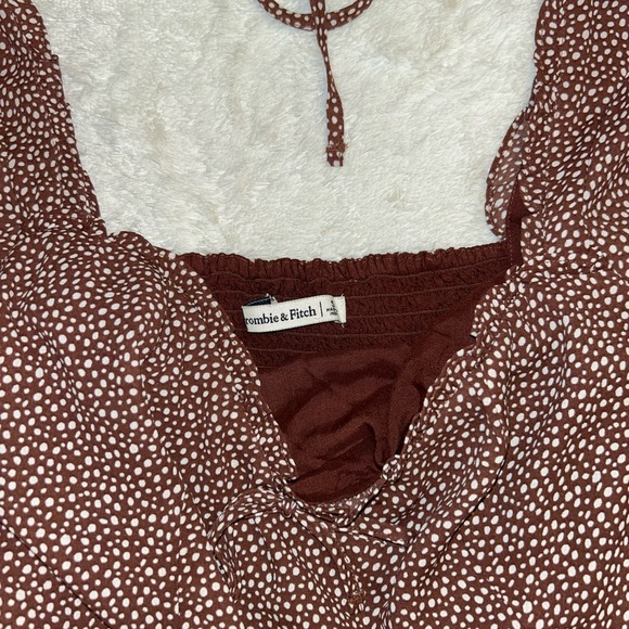brown polka dot abercrombie top - Picture 2 of 3